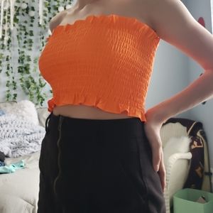 Ruffle cropped tube top
